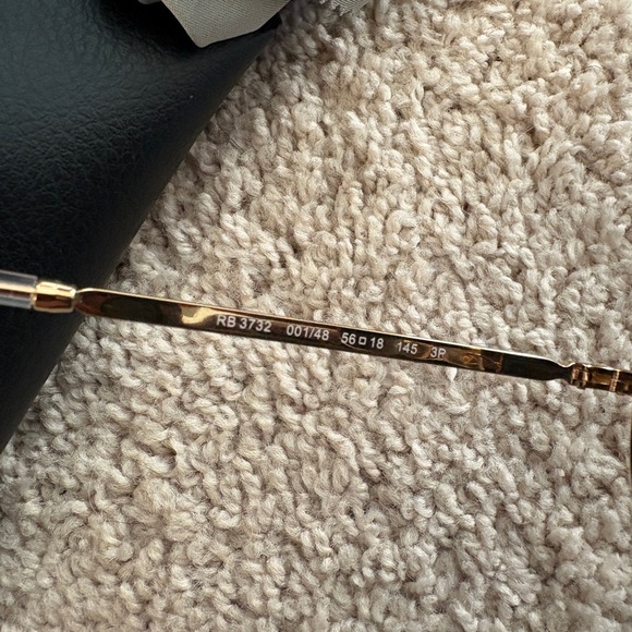 Ray-Ban RB3732 Metal Sunglasses In Arista Gold with Dark Grey Polarized Lenses - Picture 3 of 4